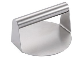 Hamburgerpers - Diameter 14 cm - RVS - Pers Paneeldikte 1.5 mm - Grill pers hamburger smasher - Voor platte bakplaat grill koken - BBQ Accesoires - Zilver