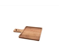 Hamburgerplank uit acaciahout met handvat 30x25cm FSC®