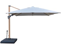 Hamilton Bay - zweefparasol set - LEVANTO PREMIUM T2 CHAMPAGNE - 300x300cm + fillable base on wheels + cover