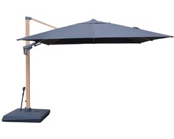 Hamilton Bay - zweefparasol set - LEVANTO PREMIUM T2 - DARK GREY - 300x300cm + fillable base on wheels + cover