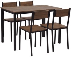 HAMRY - Eetkamerset - Donkere houtkleur - MDF