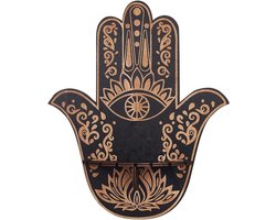 Hamsa Kristallen Display Plank - Muurdecor Boze Oog Houten Kristallen Houder Oog van Horus Zwevende Plank Heksenaltaar Spiritueel - Decoratie Stand Benodigdheden