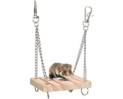 Hamster Hangmat en Swing - Houten Speelgoed voor Hamsters - Kooi Oefening en Molar Toy