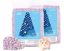 Hamsterkooi papier beddengoed 900 g-2 lbs stofvrij en geurbestrijdend papierafval voor Syrische dwerghamsters-gerbils-muizen-Lemming-Degus-reptielen-vogels (paars)