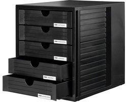 Han 1450-13 Systembox Ladenblok DIN A4 5 Gesloten Laden Zwart - Organizer Opslag Bureau