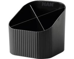 HAN pennenkoker - Re-X-LOOP - 4-vaks - zwart - 100% gerecycled materiaal - HA-17238-913