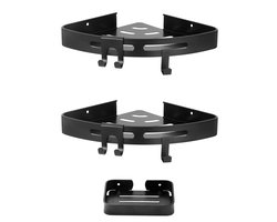 Hanamura Doucherek - Zonder boren - Inclusief zeepbakje en bevestigingsmateriaal - Hangend - Zwart