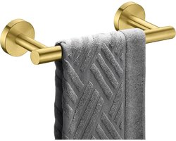 Hand doek houder voor in de bad kamer - RVS bad kamer beugel - Veilig heids beugel voor aan de muur gemonteerd toilet - Moderne woon decoratie - Hand doek enrek - Badkamerset - Toilet rolhouder - 40 cm - Goud