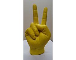 Hand Peace Beelden - 8 kleuren - Geel - Losse beelden - Polyresin - Polystone - Wonen - Decoratie - Woondecoratie - Merchandise - Mancave