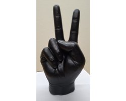 Hand Peace Beelden - 8 kleuren - Zwart - Losse beelden - Polyresin - Polystone - Wonen - Decoratie - Woondecoratie - Merchandise - Mancave