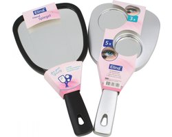 Hand spiegel - Make up spiegel - 2- Zijdig - 3x en 5x vergroting - Assortie