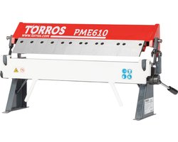 Handbediende zetbank tafelmodel werkbreedte 610 mm plaatdiktes tot 1 mm gesegmenteerd bovenmes Torros PME610