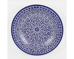 handbeschilderde keramieken schaal uit Marokko F016