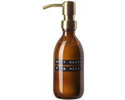 Handcrème bamboe bruin glas messing pomp 250ml 'soft hands kind heart