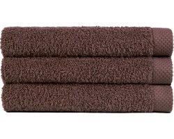Handdoek 50x100 cm Uni Pure Royal Bruin Marron - 4 stuks