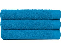 Handdoek 50x100 cm Uni Pure Royal Turquoise - 4 stuks