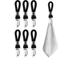 Handdoek clips met lus - Set van 6 - Voor keuken en badkamer - Handdoekklemmen om op te hangen - Geschikt voor huishouden