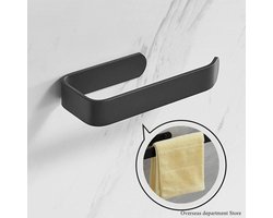 Handdoek Houder - Toiletrolhouder Tissue Rack Wandmontage Badkamer Keuken Rolhouder Papier Tissue Rack Haak Moderne Zwarte Hanger
