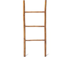 Handdoek ladder voor de badkamer - Decoratie ladder - teakhout - hout - klein - 120 cm x 48 cm - 3 trappen
