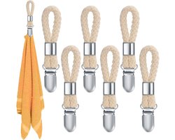 Handdoek ophangclips - handdoekclips met lussen - handdoekklemmen - haken voor handdoeken - theedoeken - handdoekhouder clips - 6 stuks