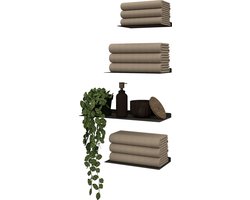 Handdoek plankjes - set van 4 - Kleur Zwart / handdoekrek badkamer - handdoekenplank
