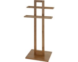 Handdoek rek - bamboe hout - 37 x 85 cm - Handdoek droogrekken - Badkamer accessoires