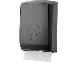 Handdoekdispenser, papieren handdoekjes dispenser, papieren handdoek houder - PQB20MidiH, Midi, kunststof, zwart