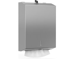 handdoekdispenser, voor papieren handdoeken met slot, meervoudig gevouwen papieren handdoekhouder voor badkamer, keuken, kantoor, grote capaciteit, 400 meervoudig gevouwen papieren handdoeken