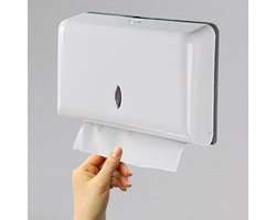 Handdoekdispenser voor papieren handdoeken voor hotel, badkamer en keuken - wandgemonteerd - wit