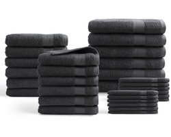 Handdoeken 30 delig set - Hotel Collectie - 100% katoen - antraciet