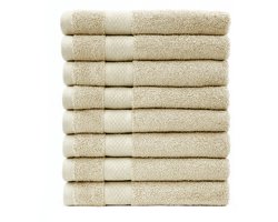 Handdoeken 50 x 100 cm - Taupe - Set van 8 stuks - Everyday Luxury - Hotelkwaliteit