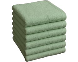 Handdoeken - 90x140cm - 6 stuks - gekleurd - 100% Katoen - Lichtgroen