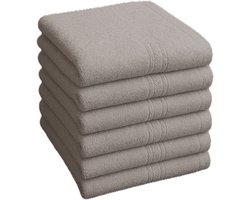 Handdoeken - Gastendoekjes - 40x60cm - 6 stuks - gekleurd - 100% Katoen - Lichtgrijs