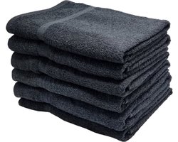 Handdoeken - Handdoekenset - Badhanddoeken - 70cm x 140cm - Set met 6 stuks - 450 gram per stuk - 100% Katoen - Antraciet
