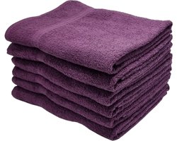 Handdoeken - Handdoekenset - Badhanddoeken - 70cm x 140cm - Set met 6 stuks - 450 gram per stuk - 100% Katoen - Paars
