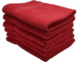 Handdoeken - Handdoekenset - Badhanddoeken - 70cm x 140cm - Set met 6 stuks - 450 gram per stuk - 100% Katoen - Rood