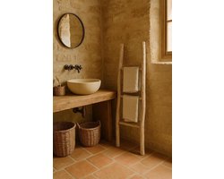 Handdoekenladder Hout - Decoratieve Ladder - Ruimte Organiseren - Veelzijdig Ontwerp - 108 x 32 cm - Wit