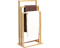 Handdoekenrek 3 hoogtes van bamboe - vrijstaand