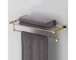 Handdoekenrek Lux |  | Badkamer accessoire | Goud | Metaal, Roestvrij staal | Roestvrij staal | Hangend Vrijstaand | Badkamer | Bathroom | Towel rack | Badkamer rek | gouden accessoires | Badkamer accessoires | Handdoekstang | Handdoekhouder