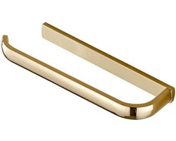 Handdoekenrek Messing - Gouden Chroom Rek - Badkamer Organisatie - Dubbele Beugel Met Haak - 30 cm - Goud