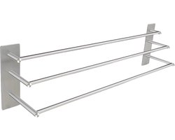 Handdoekenrek - Voor 3 Niveaus in de Badkamer - 30 Inch Badhanddoekstang - 304 Roestvrijstalen Handdoekhouder
