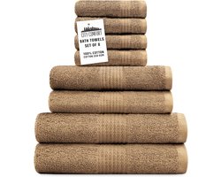 Handdoekenset van 8, 100% katoen, absorberend en sneldrogend, badhanddoeken, handdoeken, gezichtsdoeken