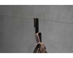 Handdoekhaak douchewand 6mm/8mm set van 2 stuks - Zwart - Douchehaak - Haak - Douchecabine haak - Douche - Badkamer accessoires - Badkamer haak - Haakje douchewand - Glazen douchewand haak - Glazen wand haak - Glas - Badkamerhaak - Douchehanddoekhaak