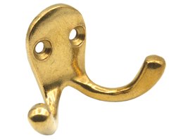 Handdoekhaak dubbel - 2 schroefgaten - Messing - S&B H-612.1