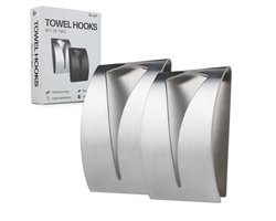 Handdoekhaakjes - 2 Stuks - Handdoekhaak Zelfklevend - Handdoekhouder Badkamer / Keuken - RVS - Zilver