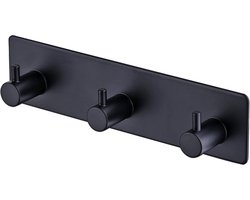 Handdoekhaakjes - 3 in 1 Handdoekhaak - Wandhaak - Muurhaak - Zwart