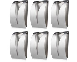 Handdoekhaakjes - 6 Stuks - Handdoekhaak Zelfklevend - Handdoekhouder Badkamer / Keuken - RVS - Zilver