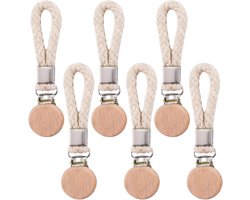 Handdoekhaakjes - Handdoekclips - Hangklemmen - Voor Keuken en Badkamer - 6 Stuks - Beige