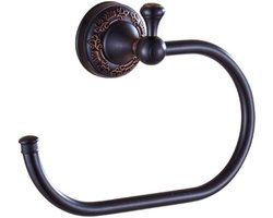 Handdoekhouder Badkamer, European Style Badkamer handdoek Rack, Volledig Koperen Zwart Bronzen Antieke Handdoekenrek Badkamer Retro Handdoekring