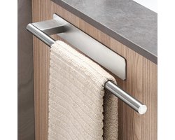 Handdoekhouder - Enkele stang - Handdoekstang - Doucherek - Badkamerrek - RVS - zilver - Zonder Boren / Zelfklevend - 39 x 6 x 4 cm - Handdoekenrek Keuken